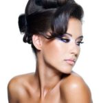 Portrait of a adult girl with stylish curly  hairstyle
